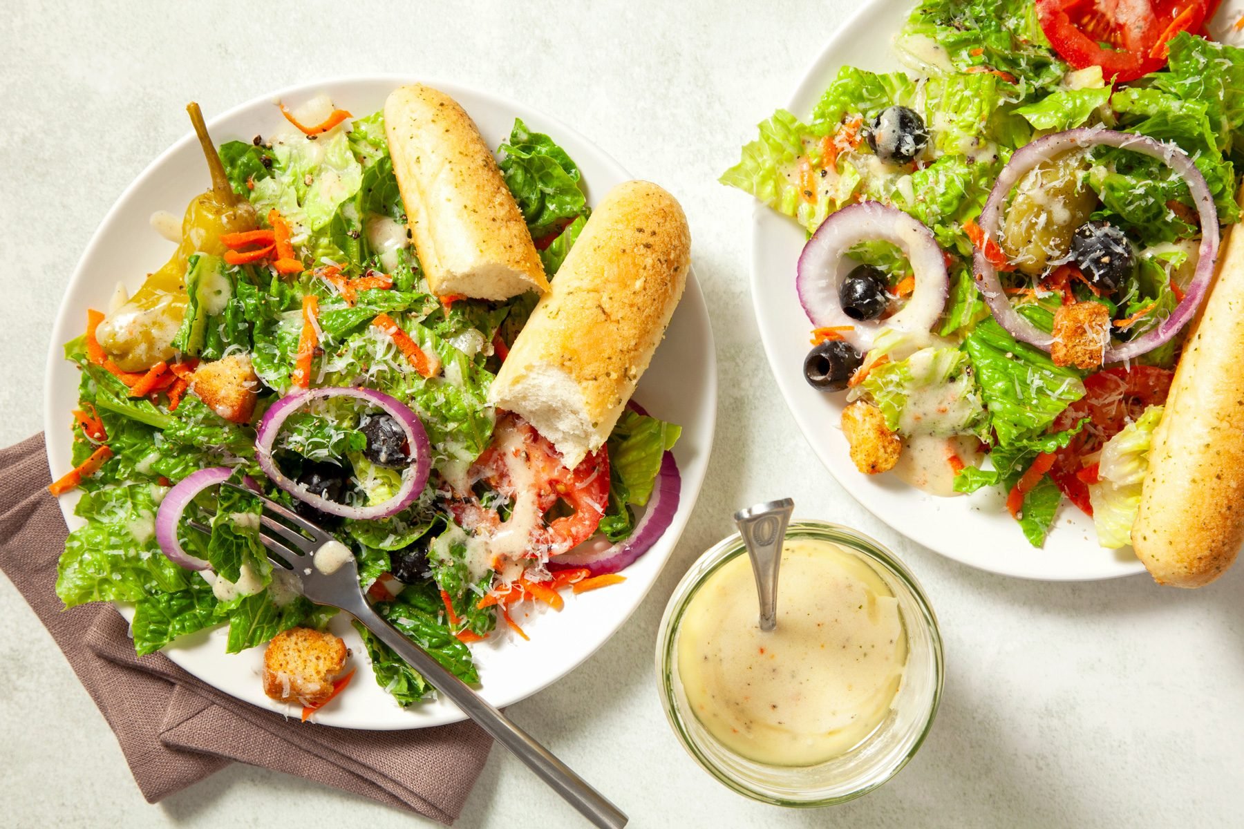 Copycat Olive Garden Salad And Dressing in a bowl.