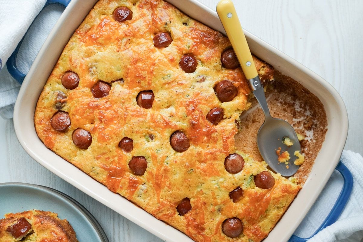 Corn Dog Casserole Is Fully Baked And Ready To Serve