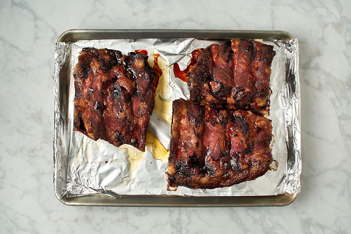 Grill ribs on low heat