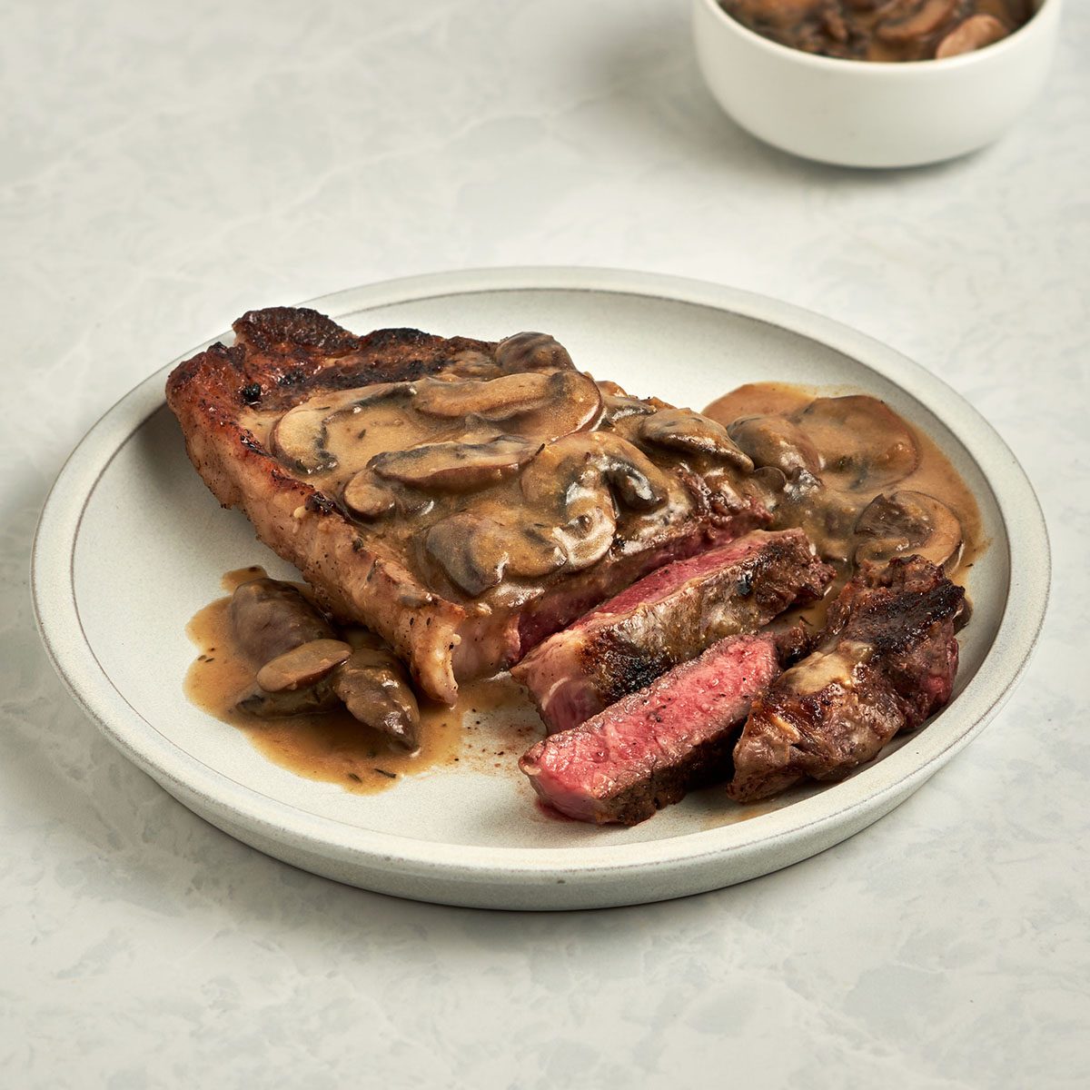 Grilled Steaks with Mushroom Sauce