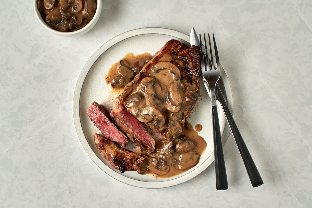 These grilled steaks with mushroom sauce from Taste of Home combines two old favorites: juicy steaks and a savory sauce.