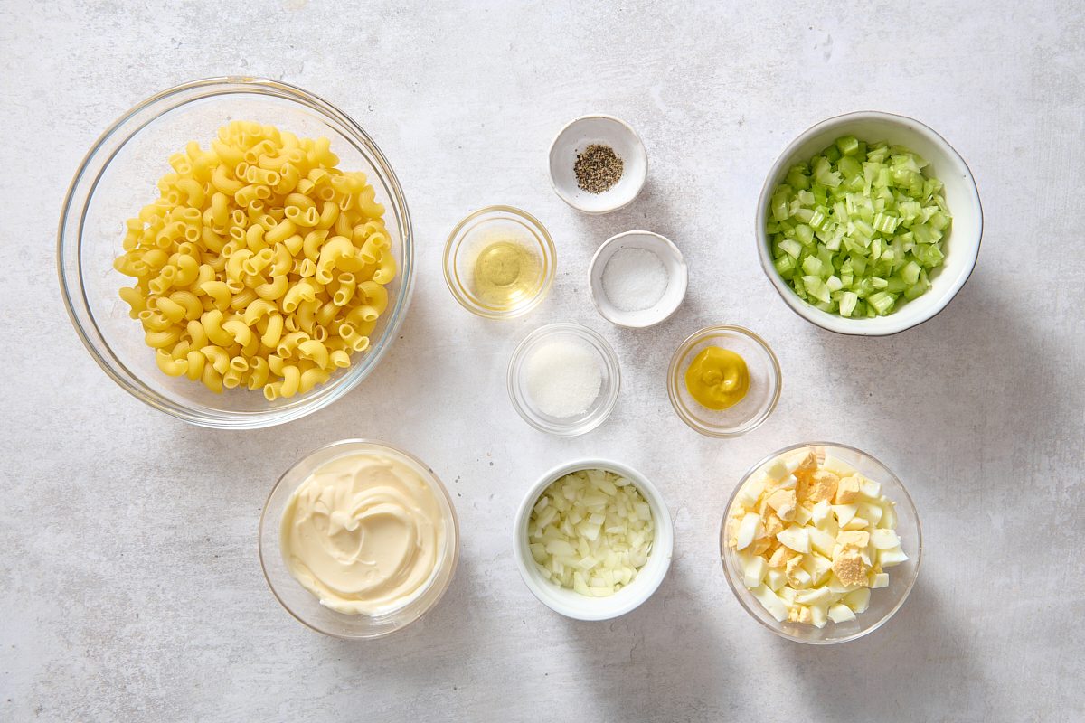 Macaroni Egg Salad ingredients