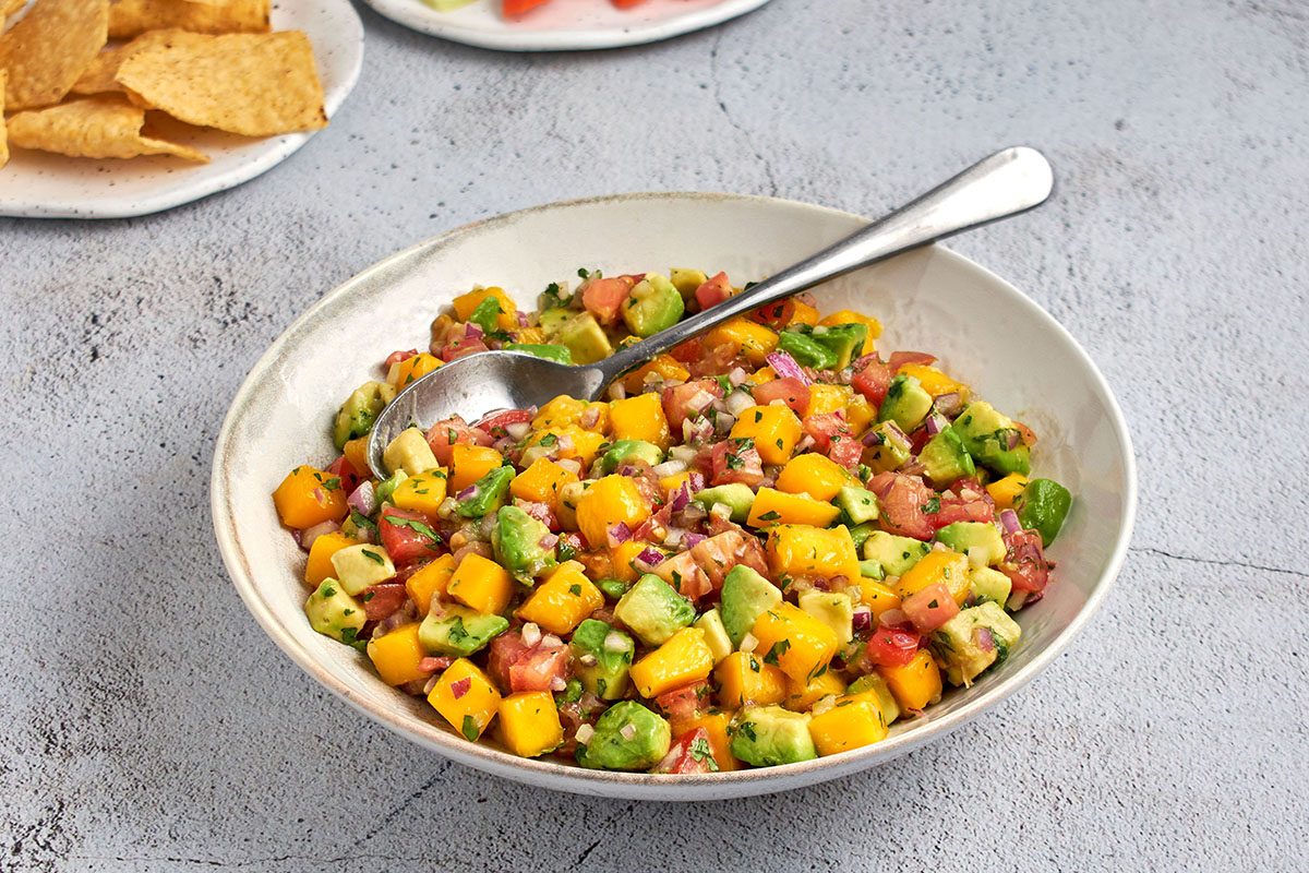 This mango avocado salsa recipe by Taste of Home takes your favorite chip dip and elevates it, thanks to the addition of sweet, tropical mango.