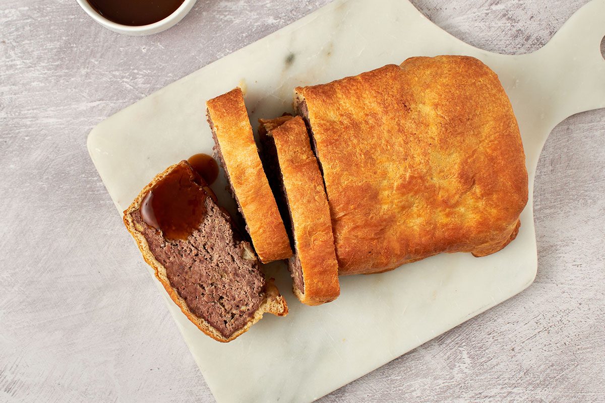 This meat loaf Wellington by Taste of Home is a much simpler version of the famed beef Wellington.