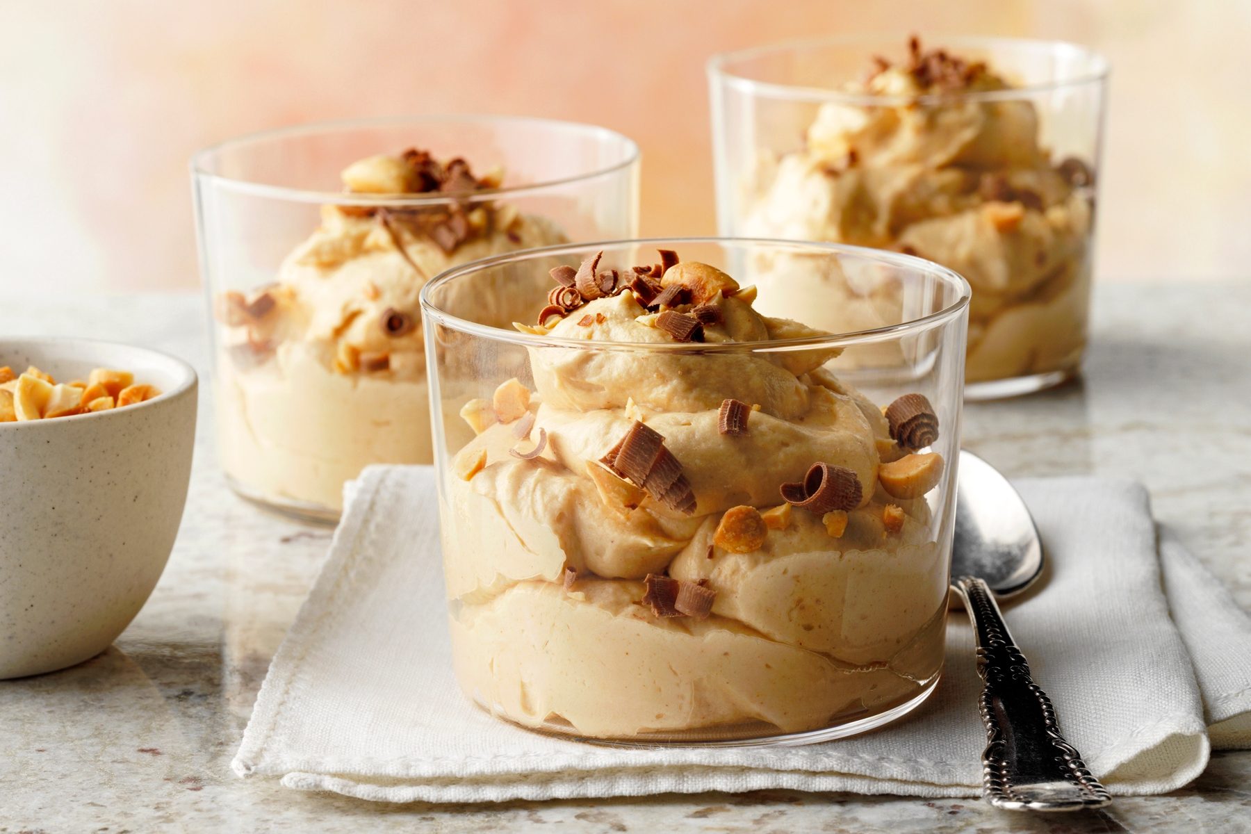 Chill the Peanut Butter Mousse before serving