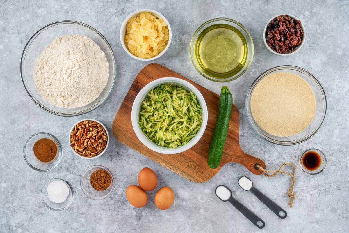 Pineapple Zucchini Bread ingredients