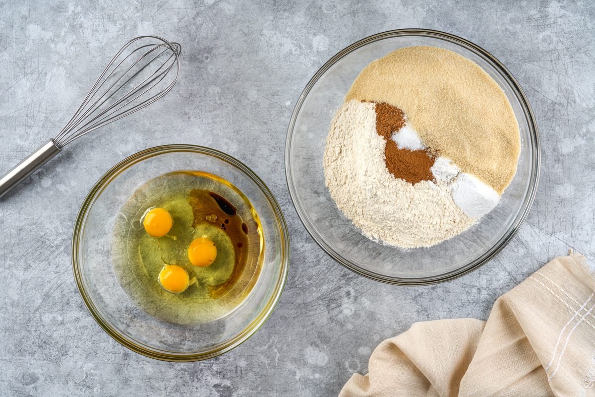 combining ingredients for Pineapple Zucchini Bread