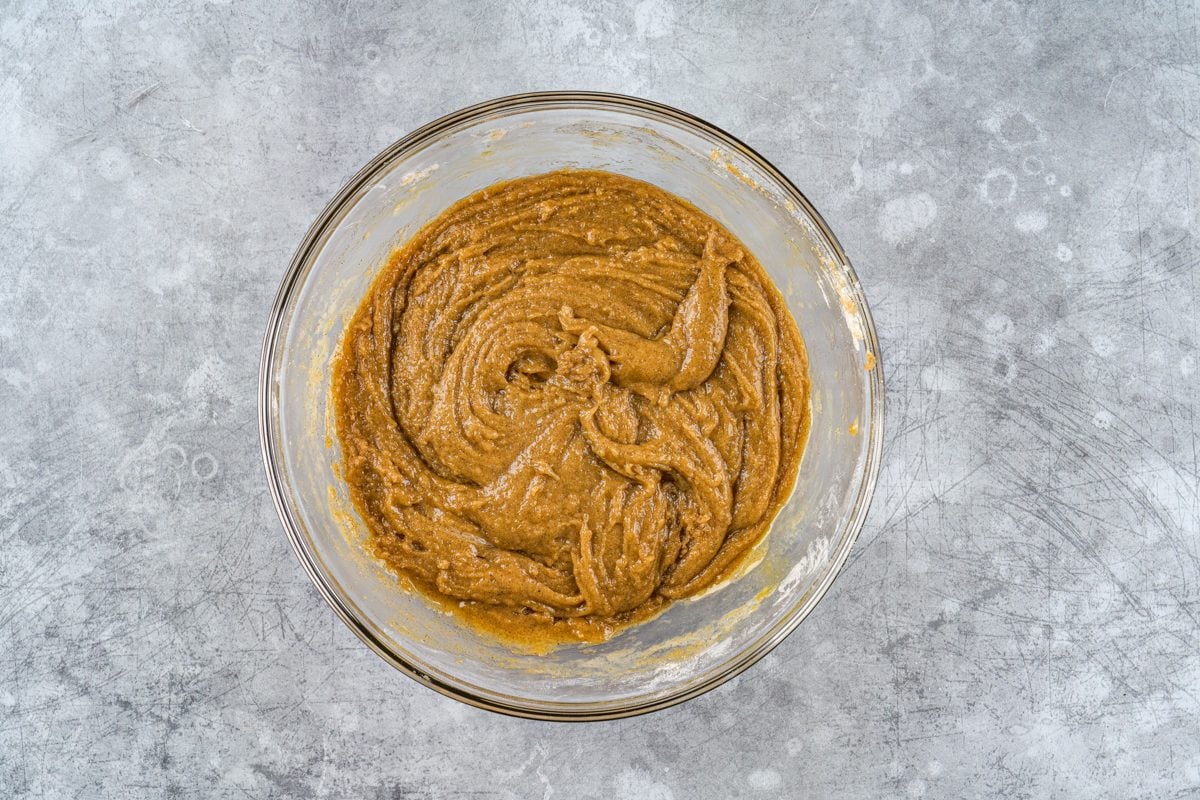 mixed wet and dry ingredients to a smooth consistency for Pineapple Zucchini Bread