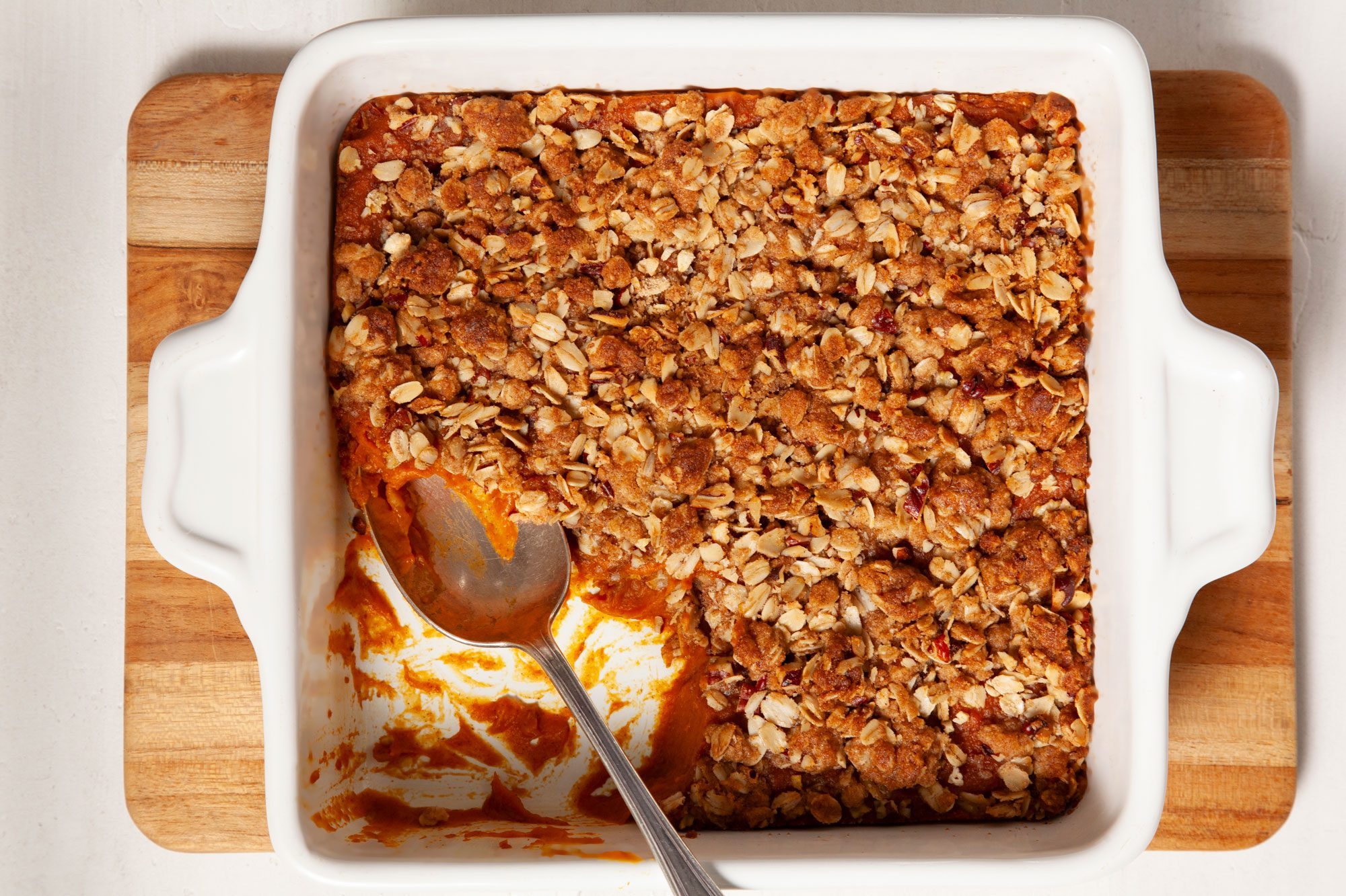 Pumpkin Crisp in a baking pan