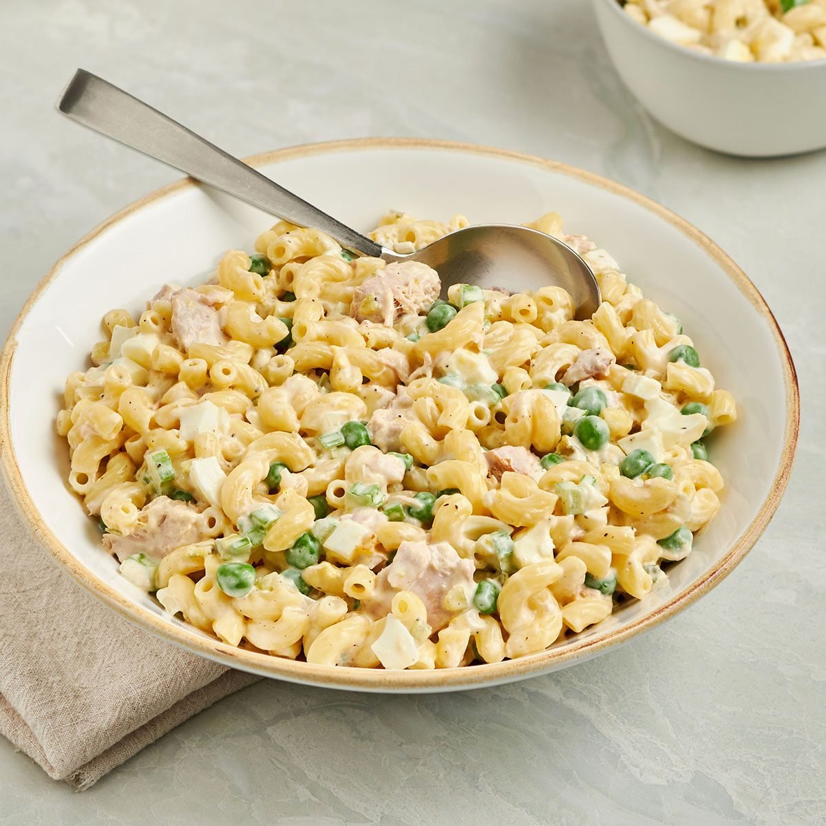 This tuna macaroni salad recipe by Taste of Home with a creamy dressing and hard-boiled eggs will be a real hit at summer potlucks.