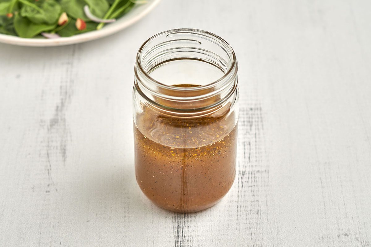 This white balsamic vinaigrette by Tate of Home is creamy, flavorful and best of all, easy to make.