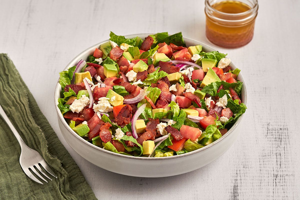 This bacon salad by Taste of Home is perfect for a light lunch or as a fresh, flavorful side dish.