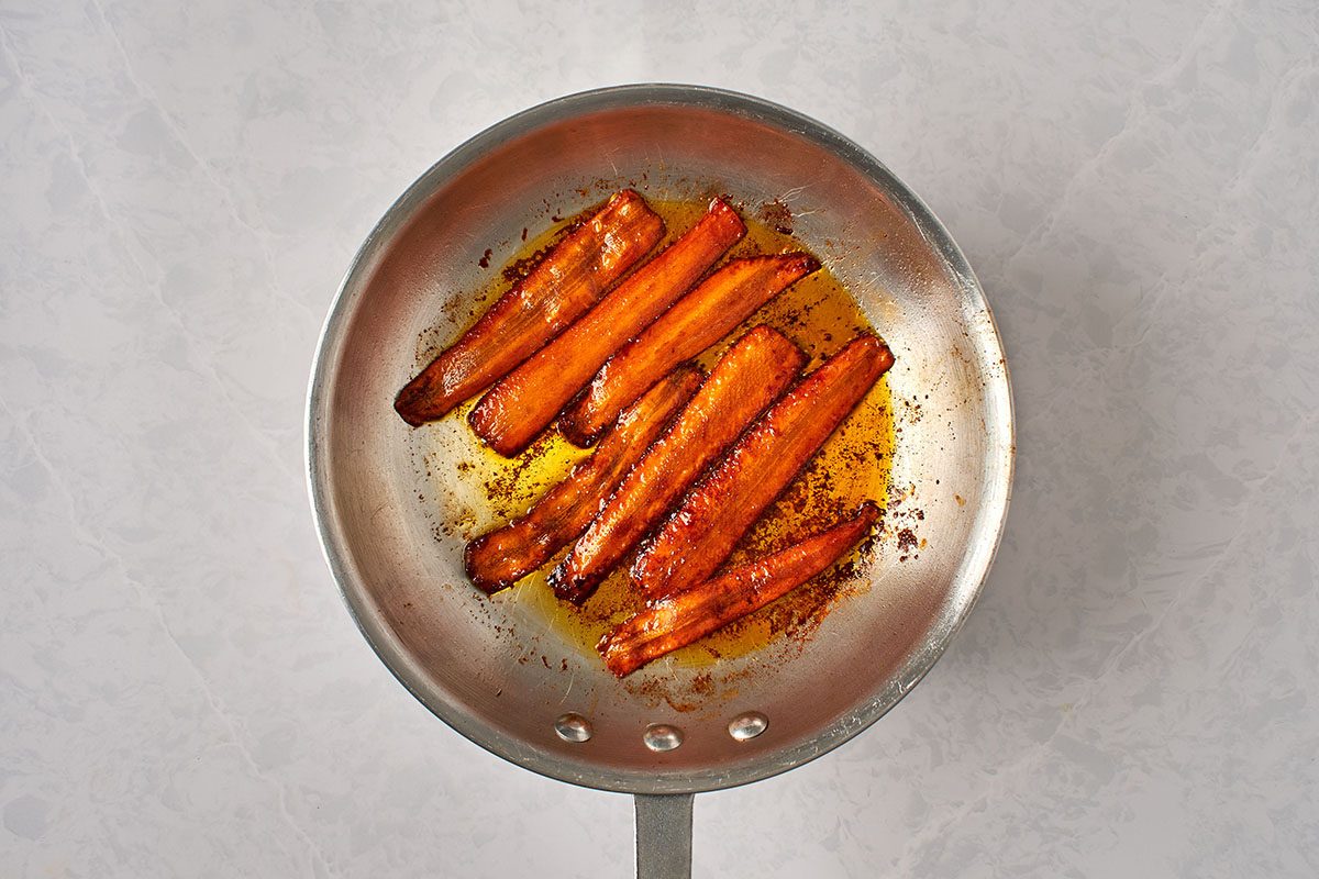 Fry carrot bacon