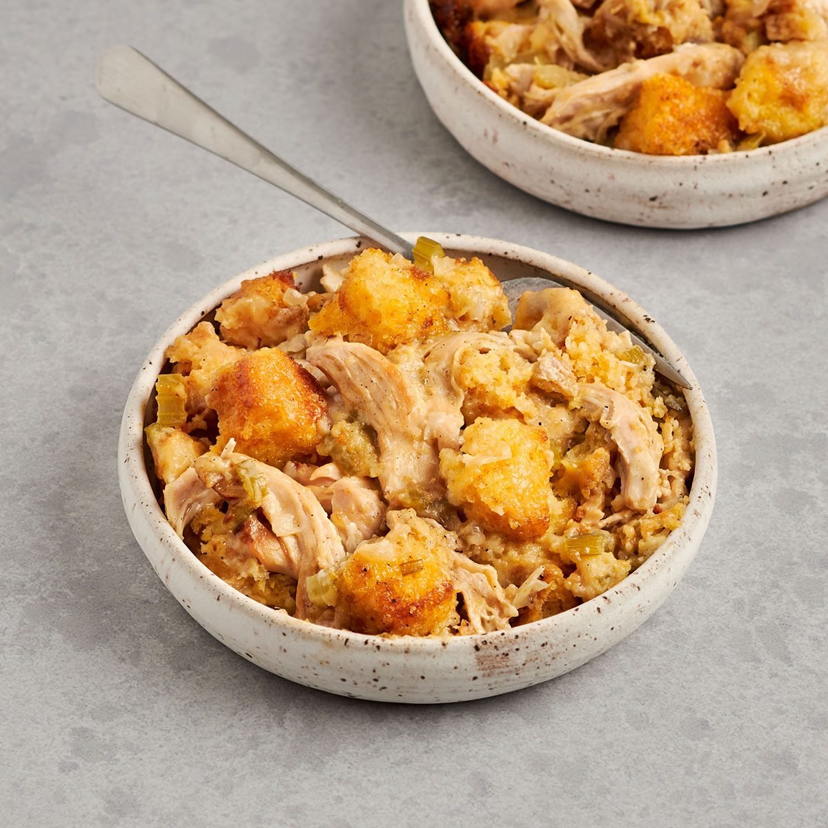 This chicken cornbread casserole by Taste of Home is a comforting and nostalgic dinner.