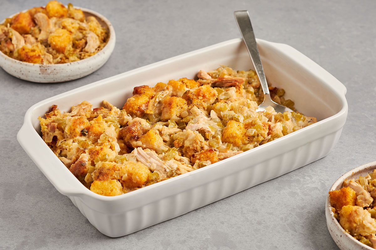 This chicken cornbread casserole by Taste of Home is a comforting and nostalgic dinner.