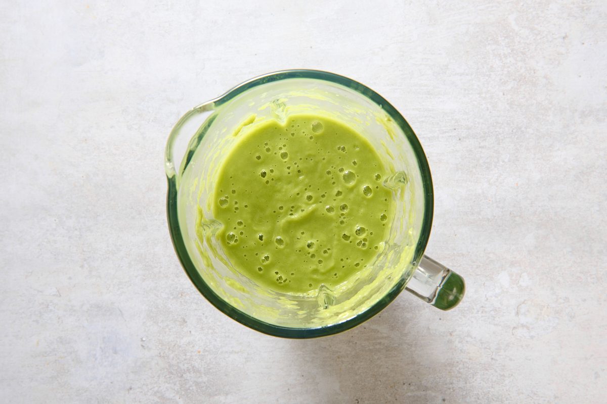 Vegetables puréed in a blender