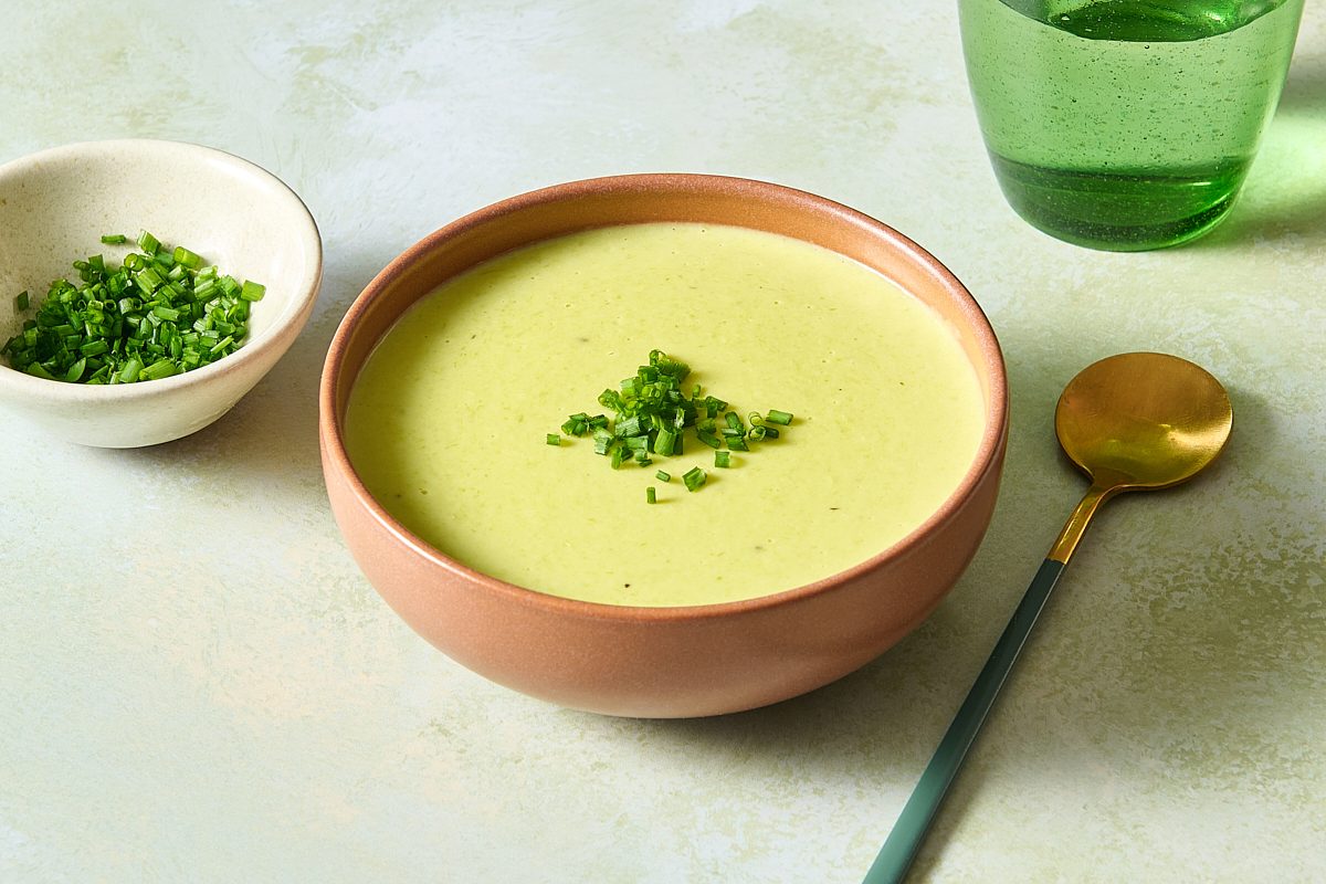 Bowl of cream of asparagus soup