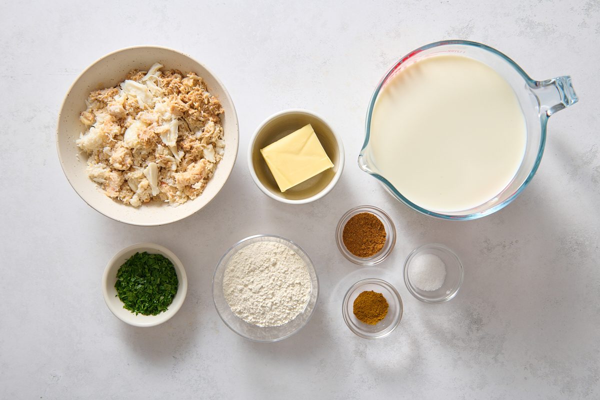 Ingredients for cream of crab soup