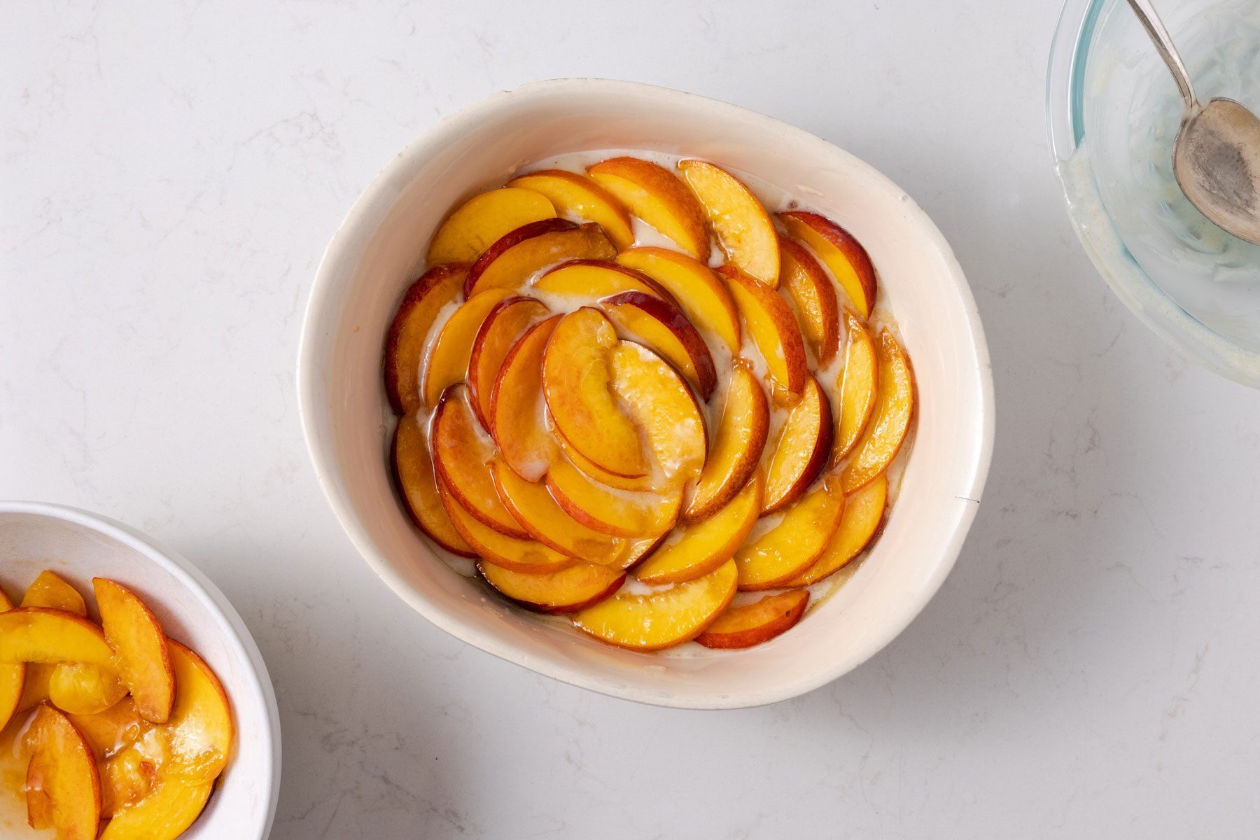 Nectarine Cobbler before baking