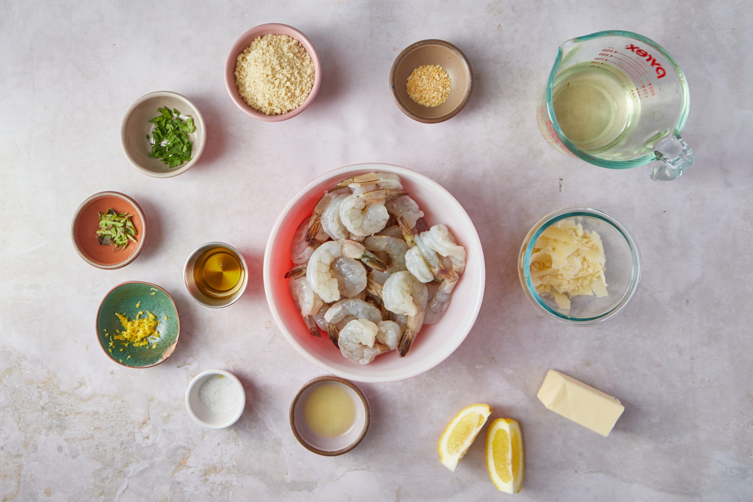 This Italian-style dish will give you that restaurant environment for those nights when you want something a little fancy. Shrimp is flavored with a light sauce made of garlic, lemon, oregano and white wine and then covered in a crust of panko bread crumbs mixed with Parmesan cheese.