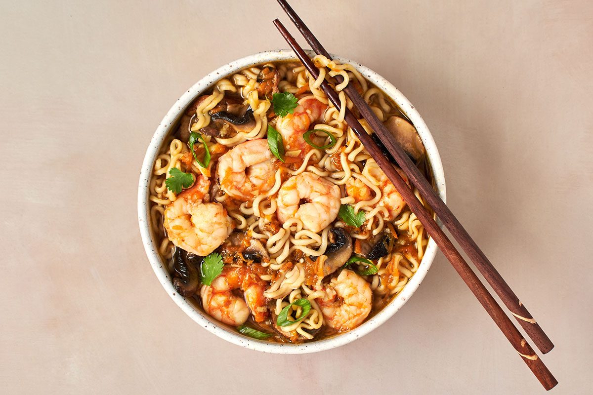 There's simply nothing better than a heaping, comforting bowl of shrimp ramen by Taste of Home on a cold, rainy day.