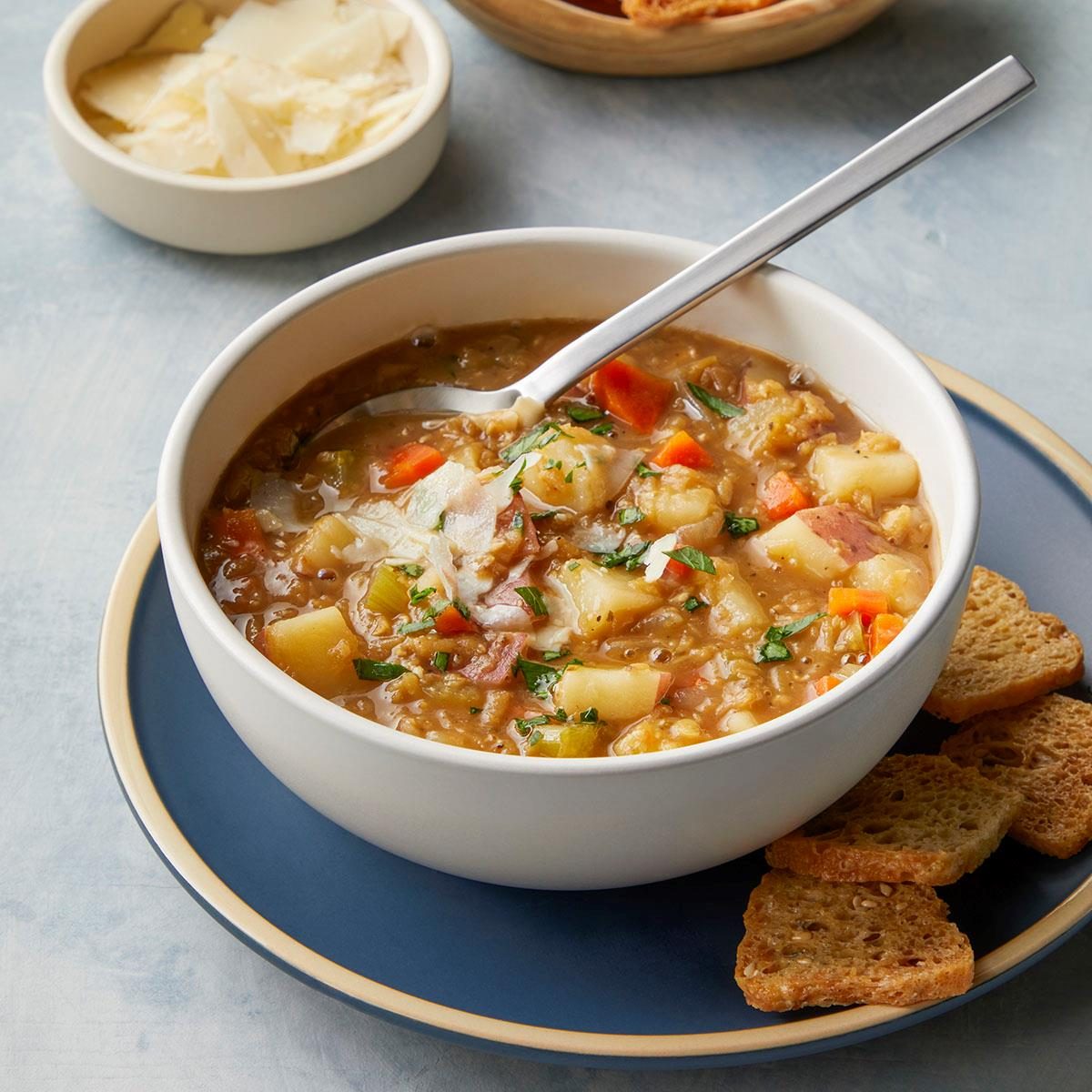 Slow-Cooked Balsamic Lentil Soup