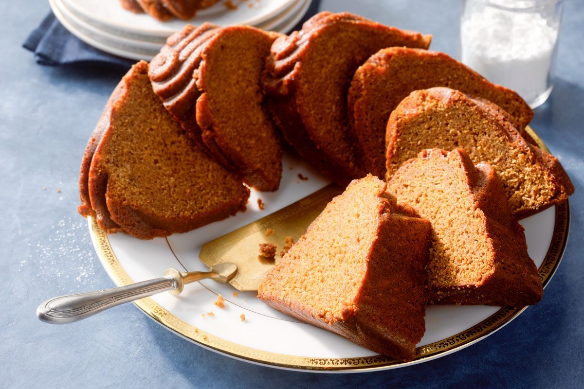 Gingerbread Bundt Cake in slices