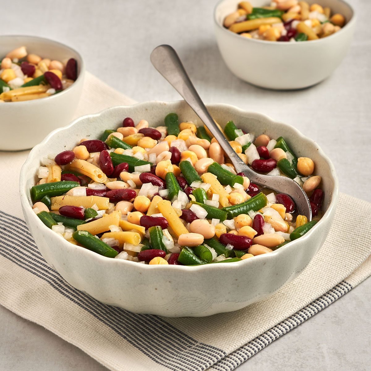 Five-bean salad by Taste of Home makes the ideal bring-along to a summer potluck, given its variety of beans and flavors.