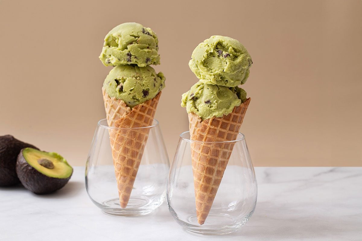 Avocado Ice Cream In Cones For Avocado Ice Cream Recipe For Taste Of Home