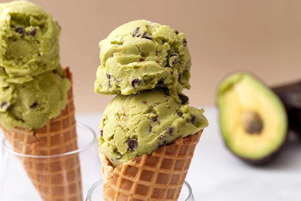 Avocado Ice Cream In Cones For Avocado Ice Cream Recipe For Taste Of Home