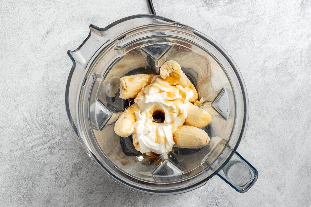 Taste Of Home Banana Popsicles Recipe Photo Of Blending The Ingredients.