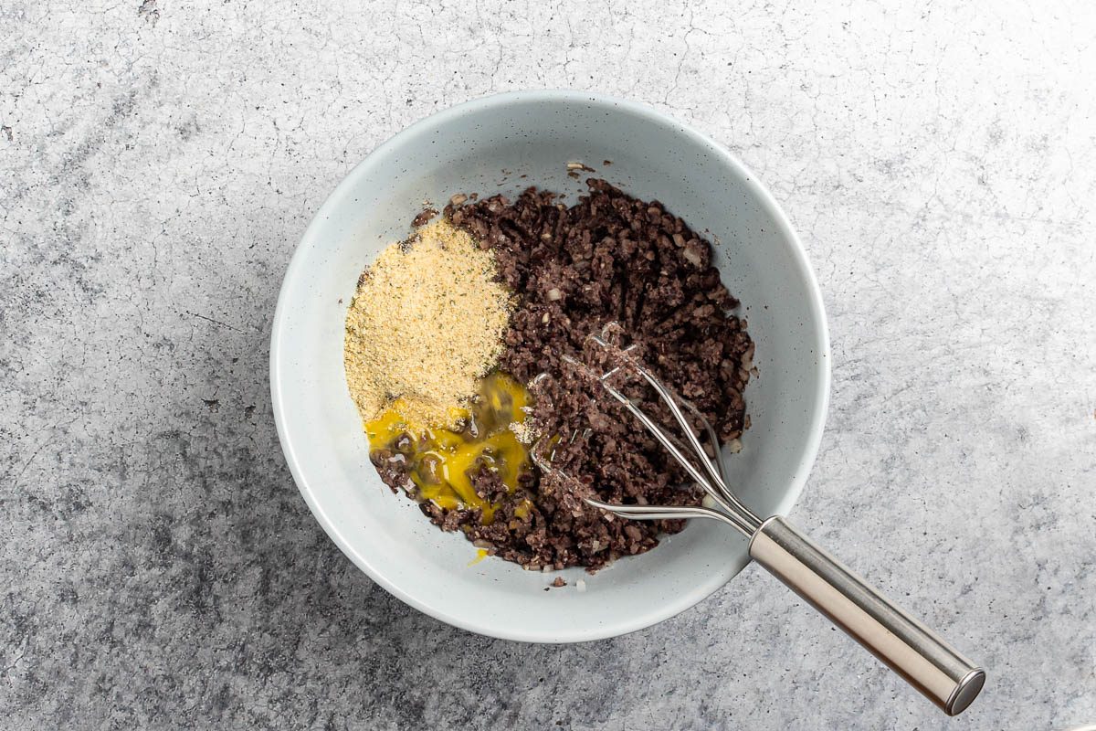 Taste Of Home Black Bean Burger Recipe Photo Of Making The Patty Mixture.