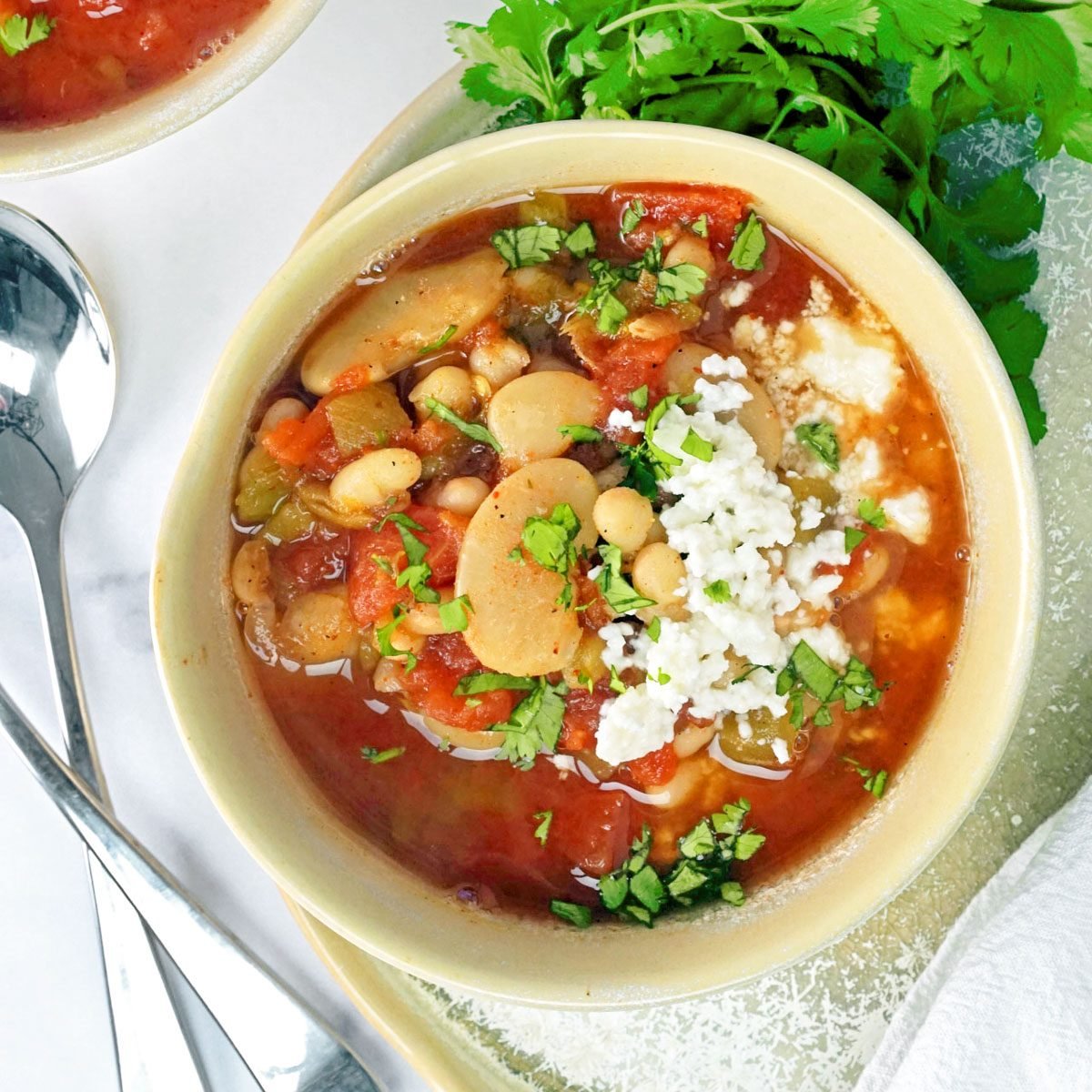 Mexican Bean Soup in a bowl