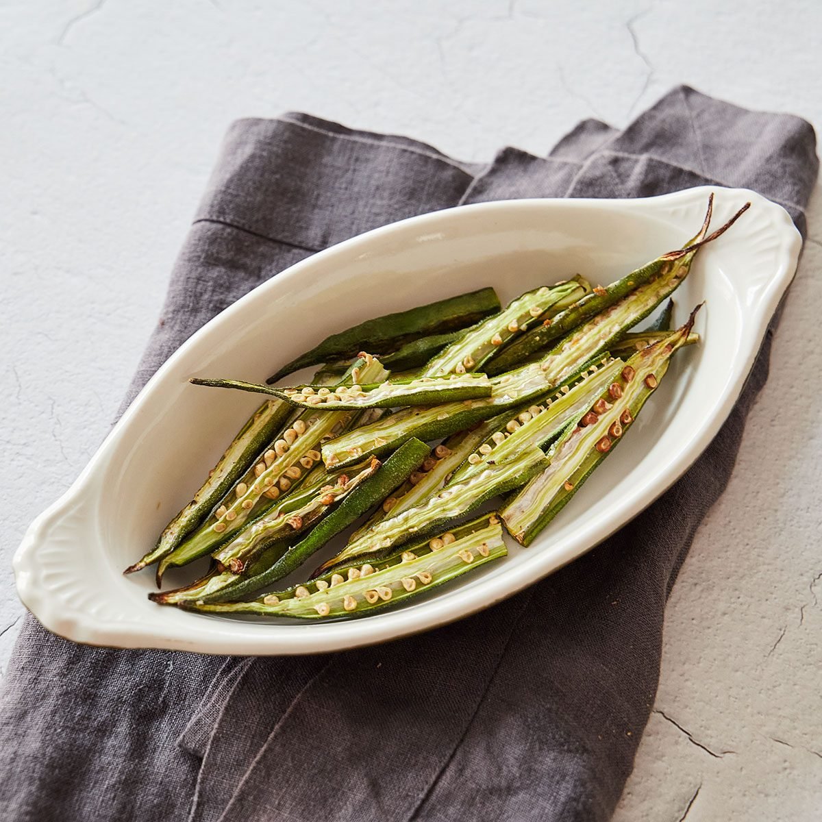 Roasted okra is simple and delicious.