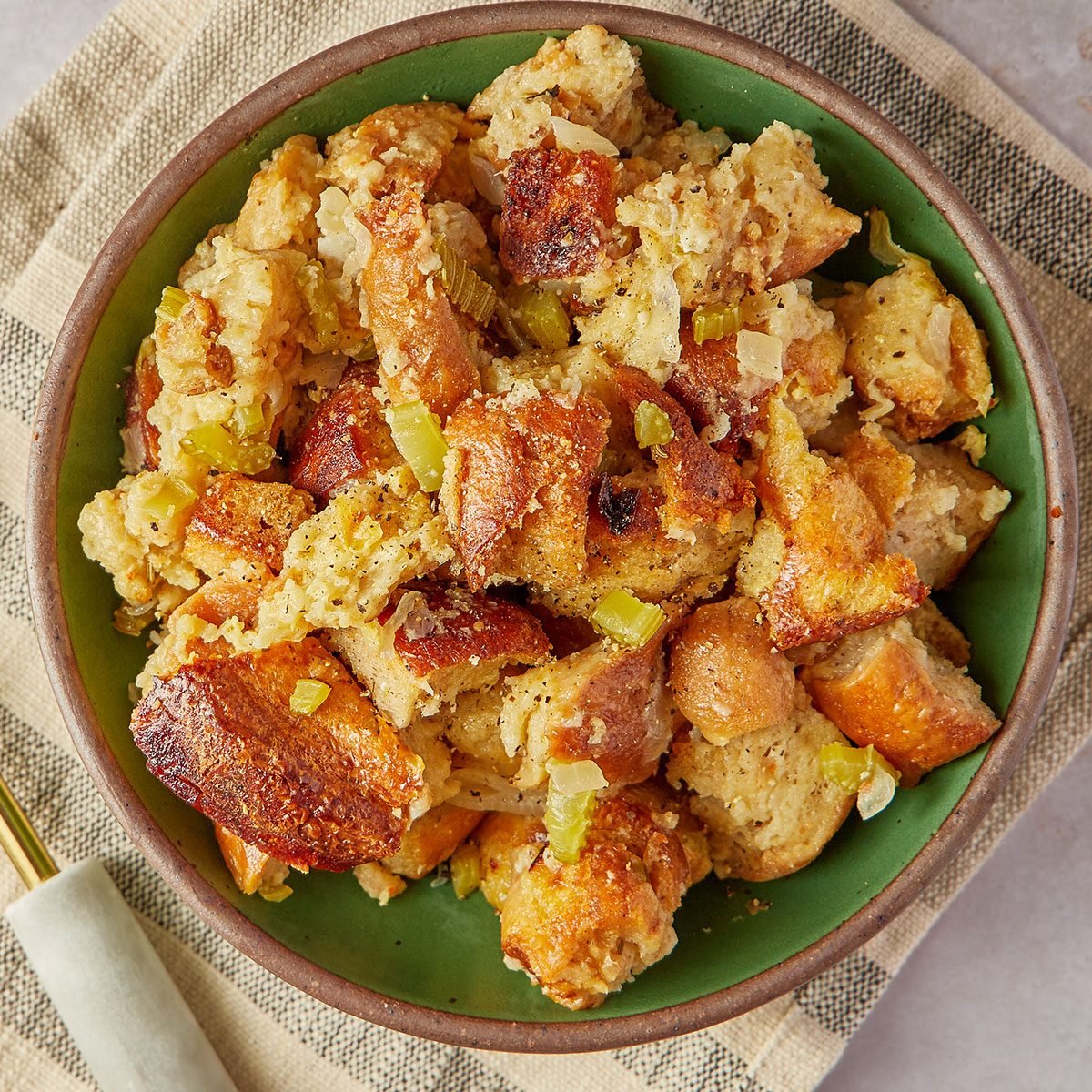 This vegetarian Crockpot stuffing is a keeper. It has all the classic flavor, but it's cooked in a slow cooker for a moist, fluffy stuffing that leaves your oven free for other dishes.