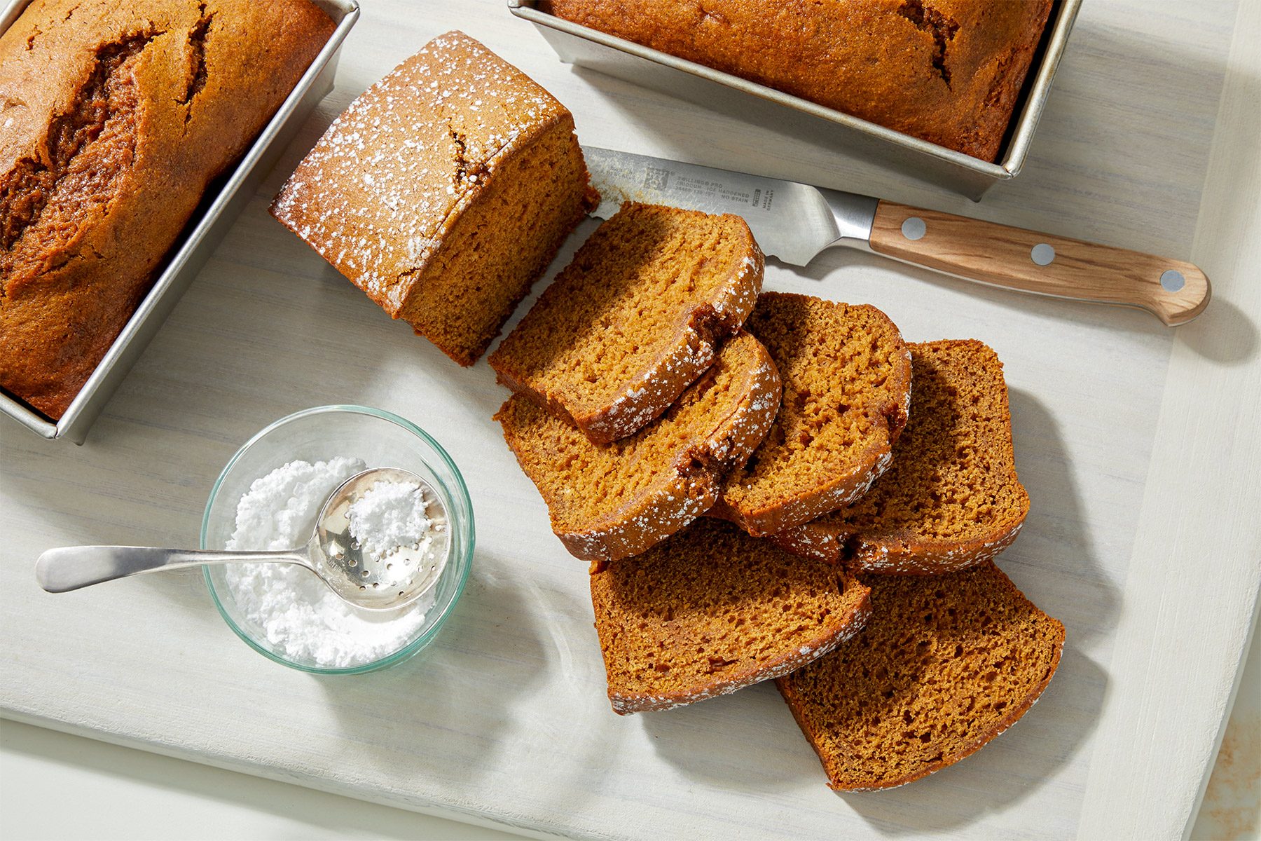 Gluten Free Gingerbread Overhead of cut pieces