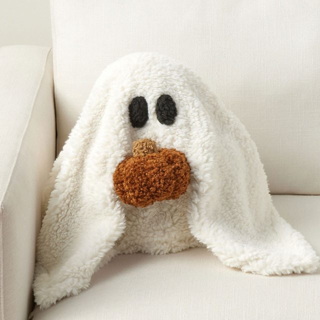 Gus The Ghost With Pumpkin Pillow