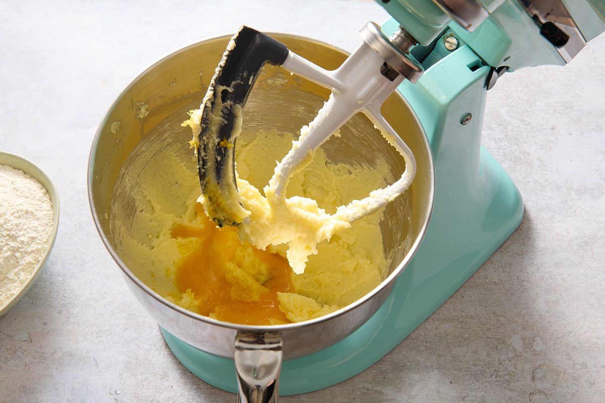 Mixing ingredients in a stand mixer