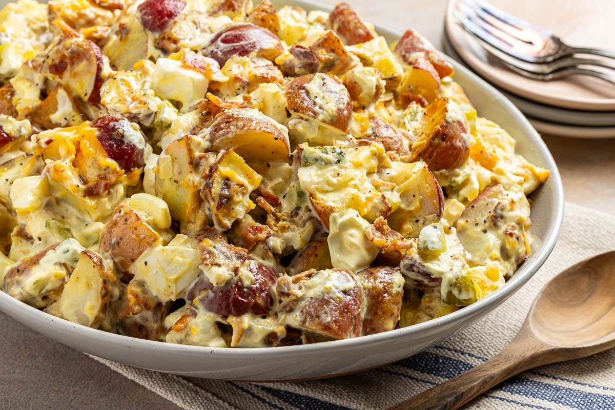 Taste of Home Loaded Baked Potato Salad recipe photo of the finished recipe.