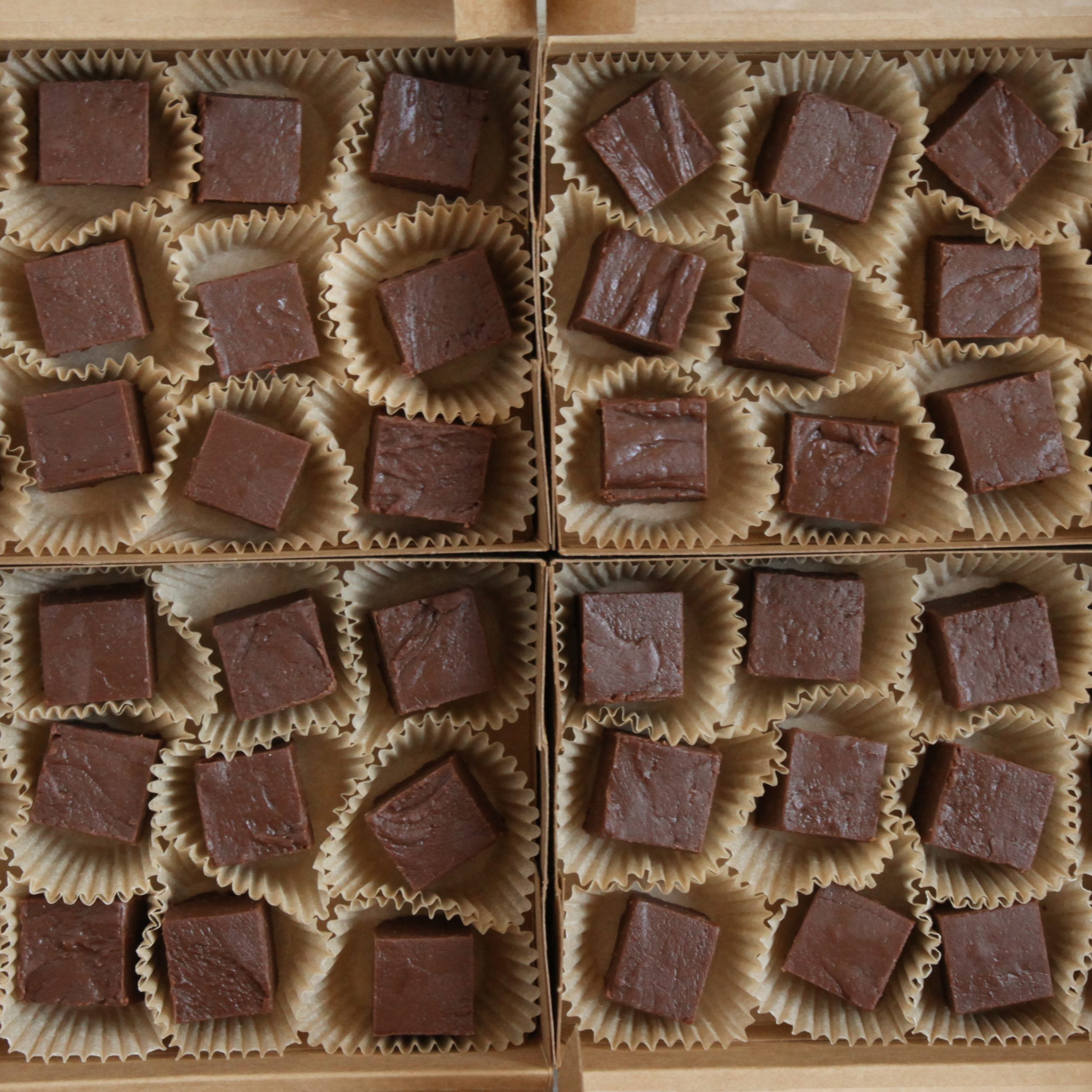 Mackinac-style fudge packed into boxes