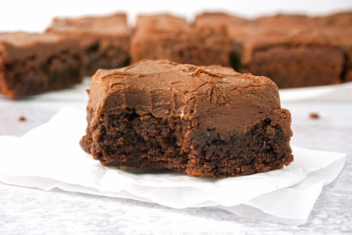 Frosted Brownies close up 