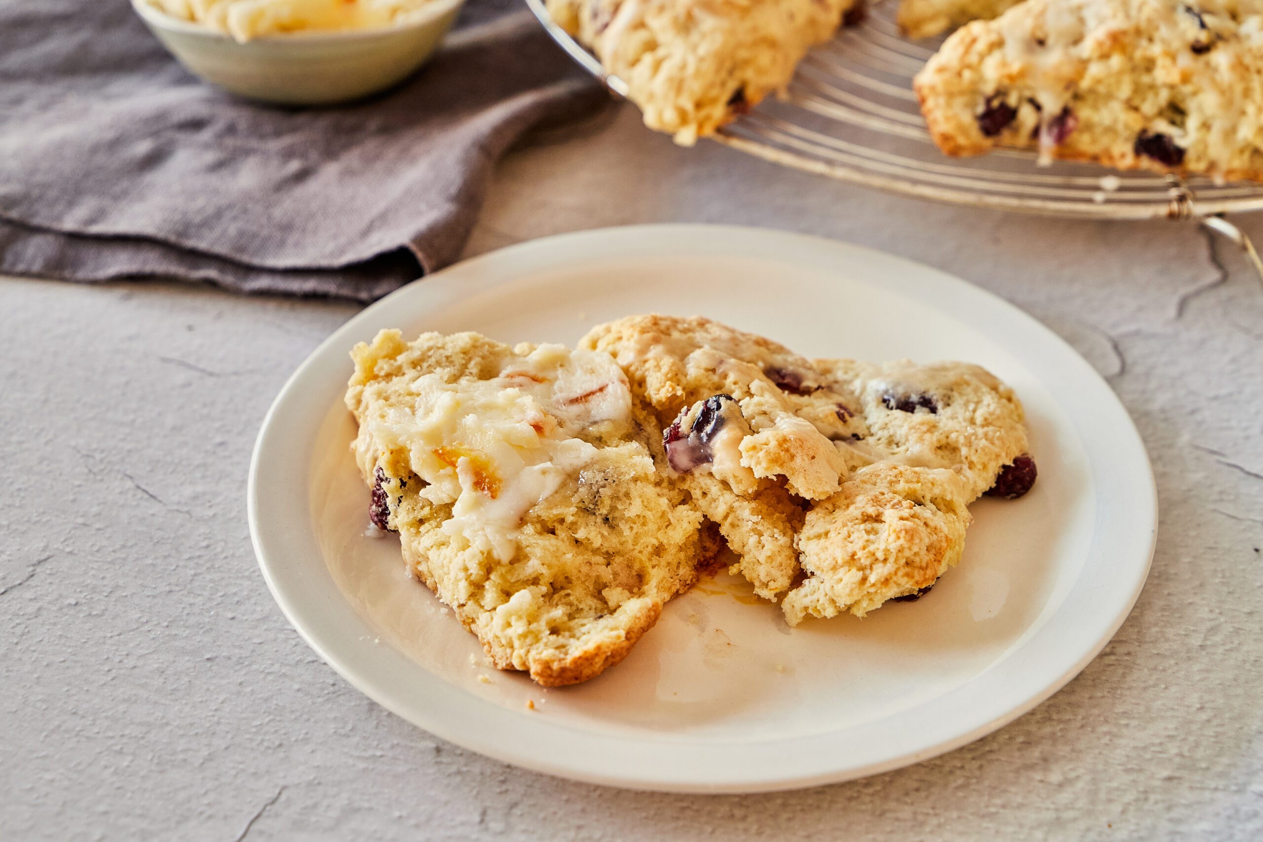 Cranberry orange scones are a great fall breakfast.