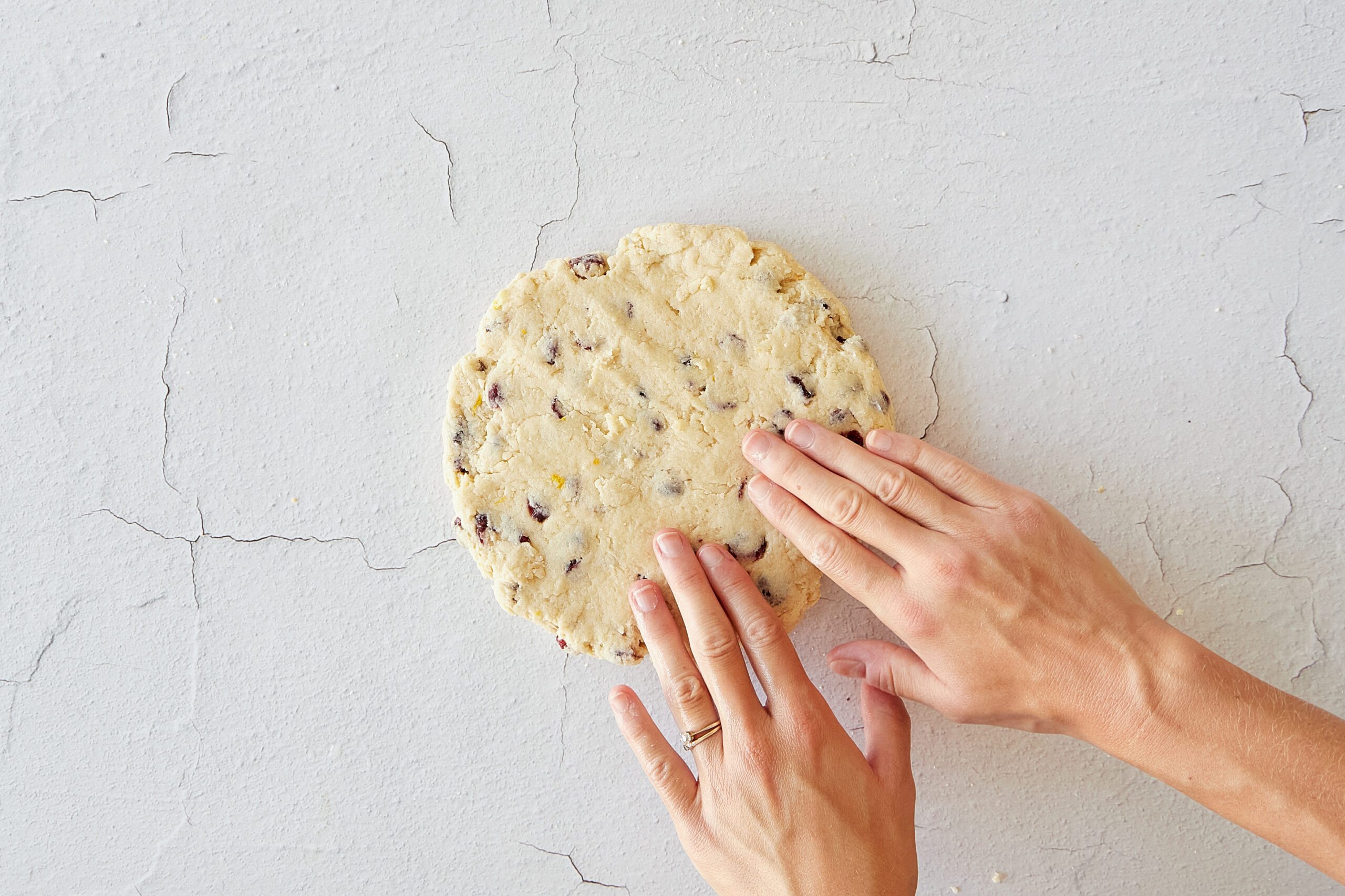 Form the cranberry orange scones