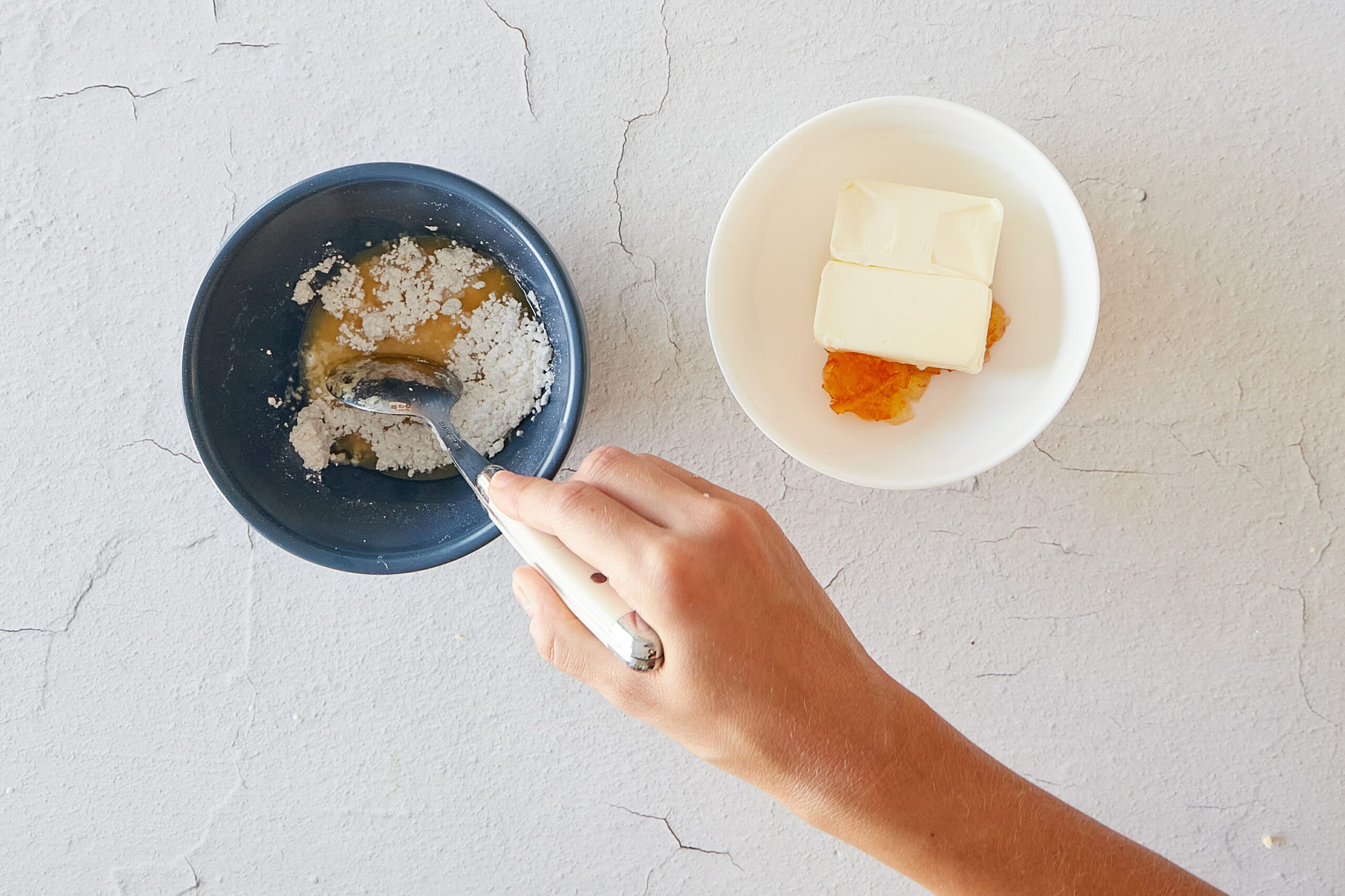 Make the glaze for the cranberry orange scones