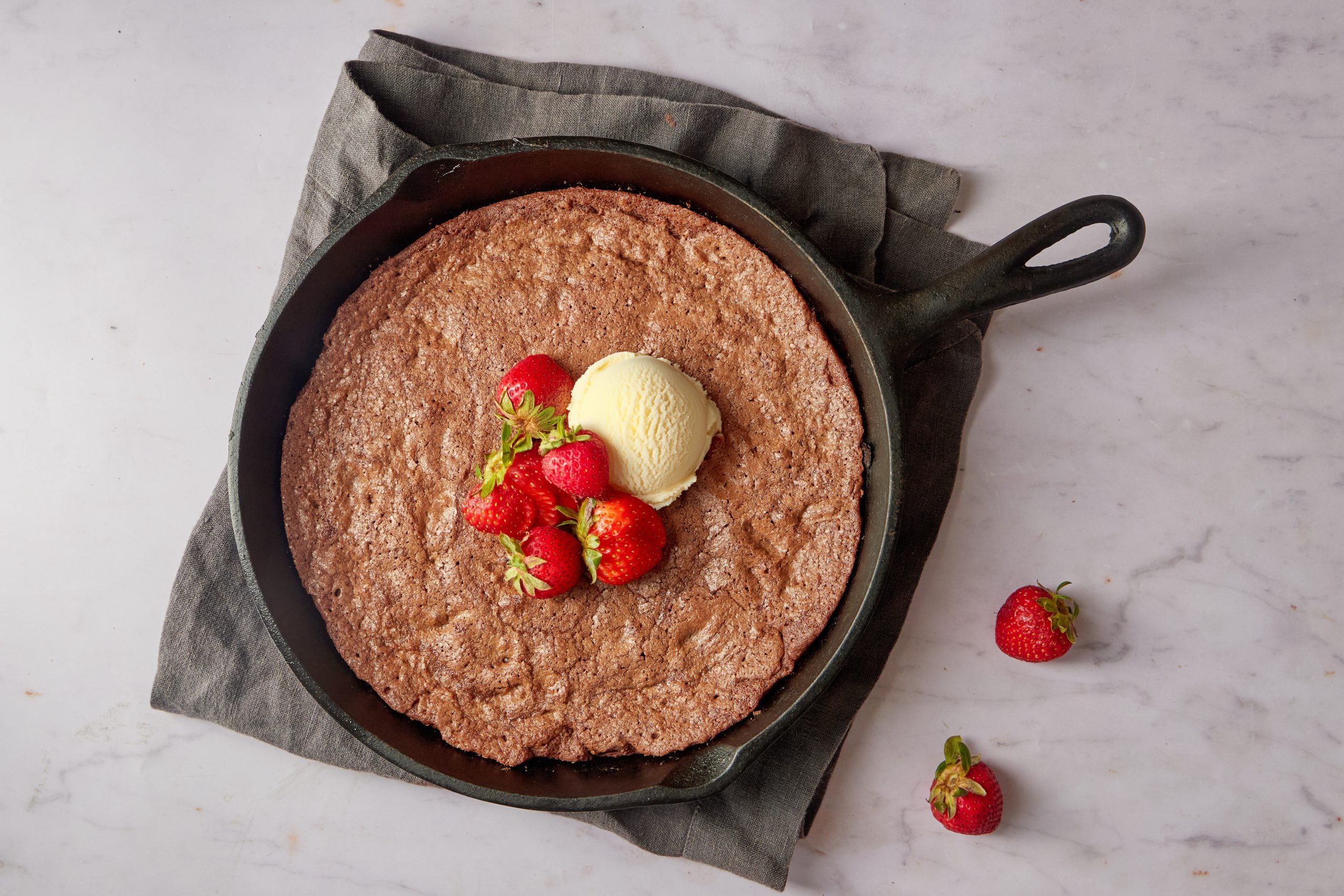 Skillet brownies are a great, easy treat!