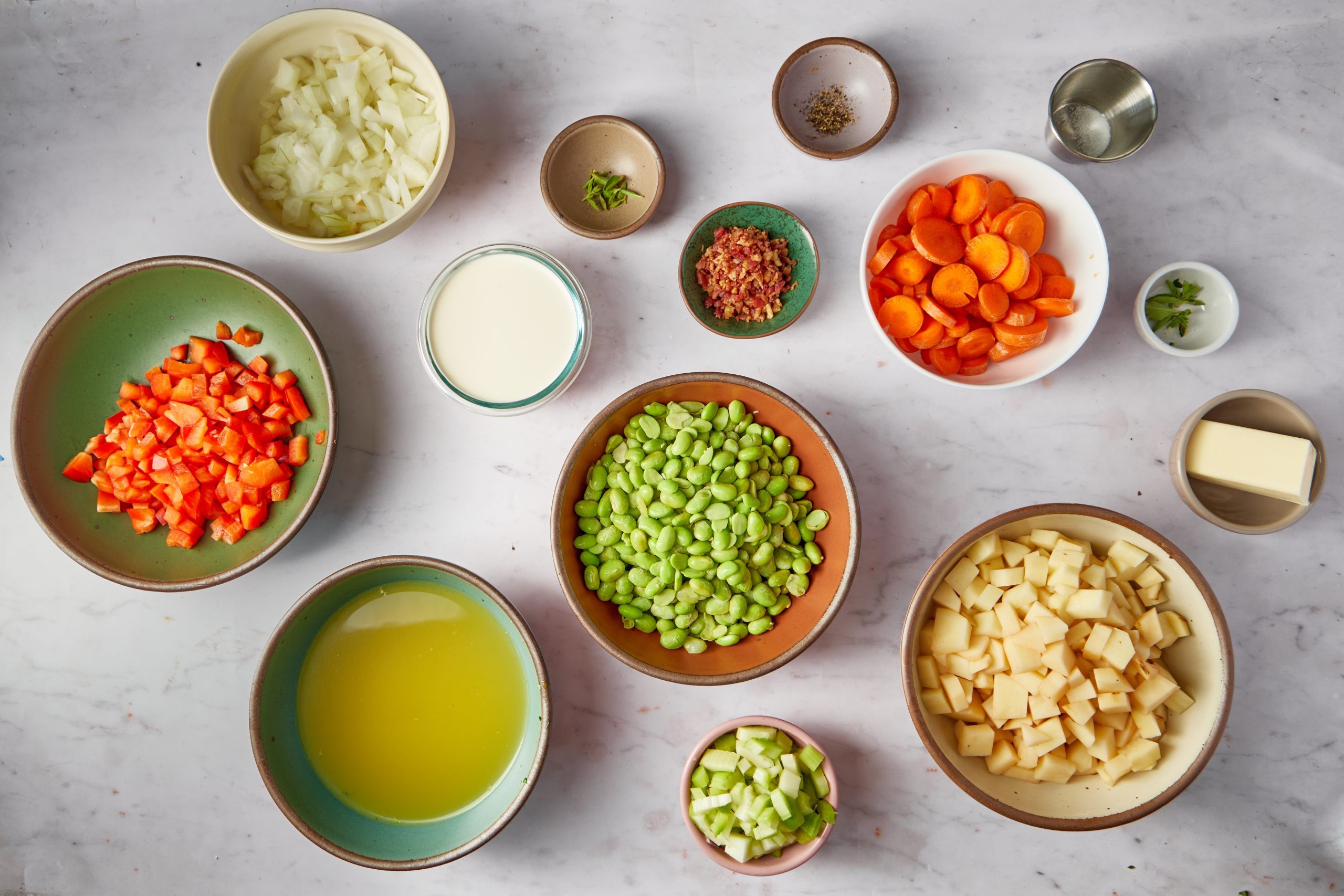 Ingredients for lima bean soup