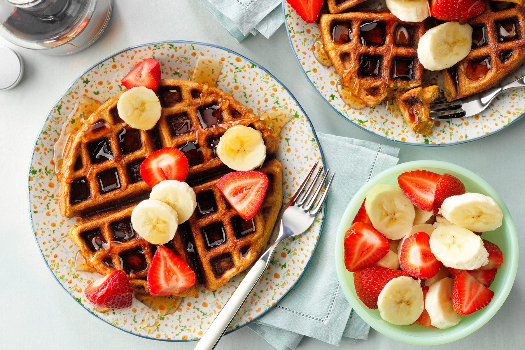 Protein Waffles served with fruits