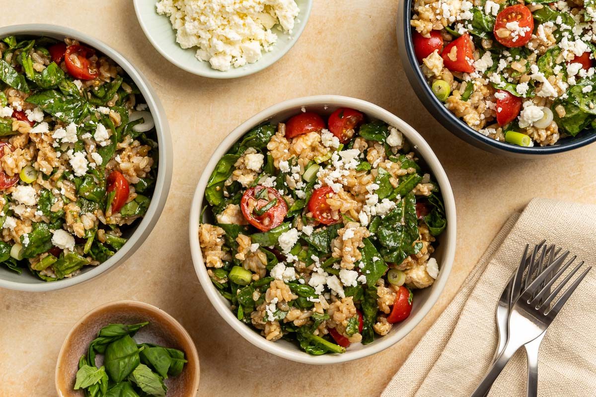 Taste of Home Rice Salad recipe photo of the finished recipe served into bowls.