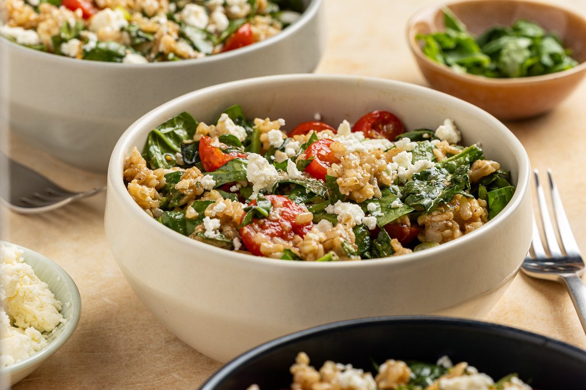 Taste of Home Rice Salad recipe photo of the finished recipe served into bowls.