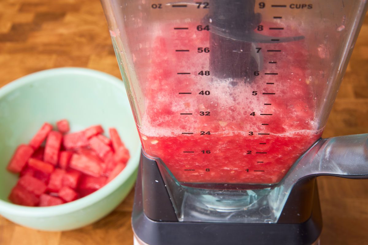 Close up of watermelon in blender